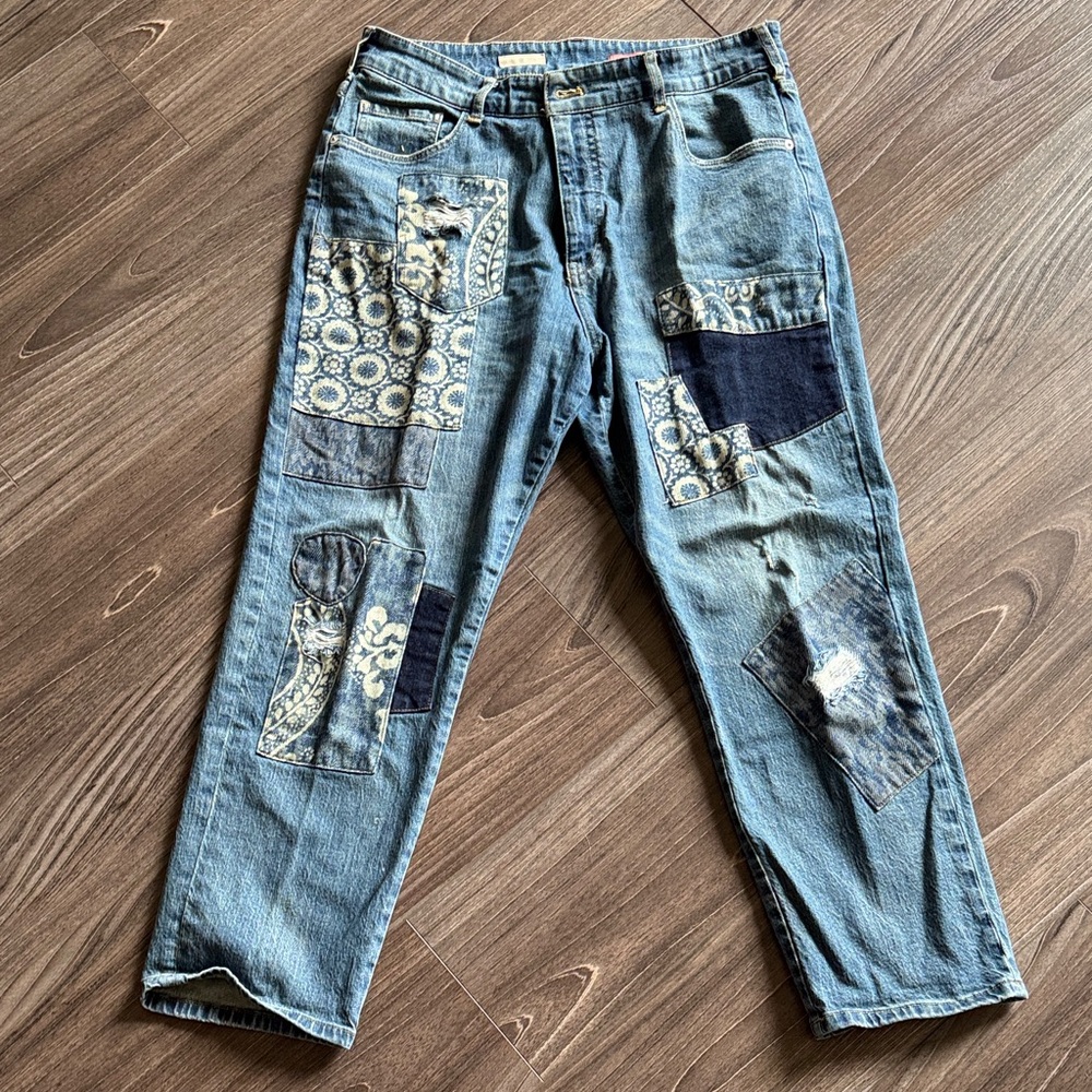 Pilcro Patchwork Blue Jeans
